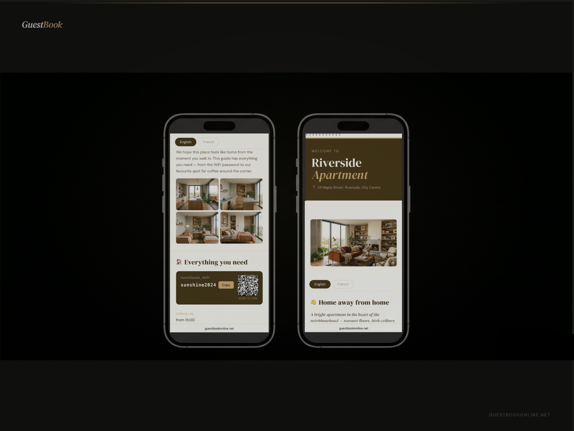 Le guide mobile sur deux téléphones