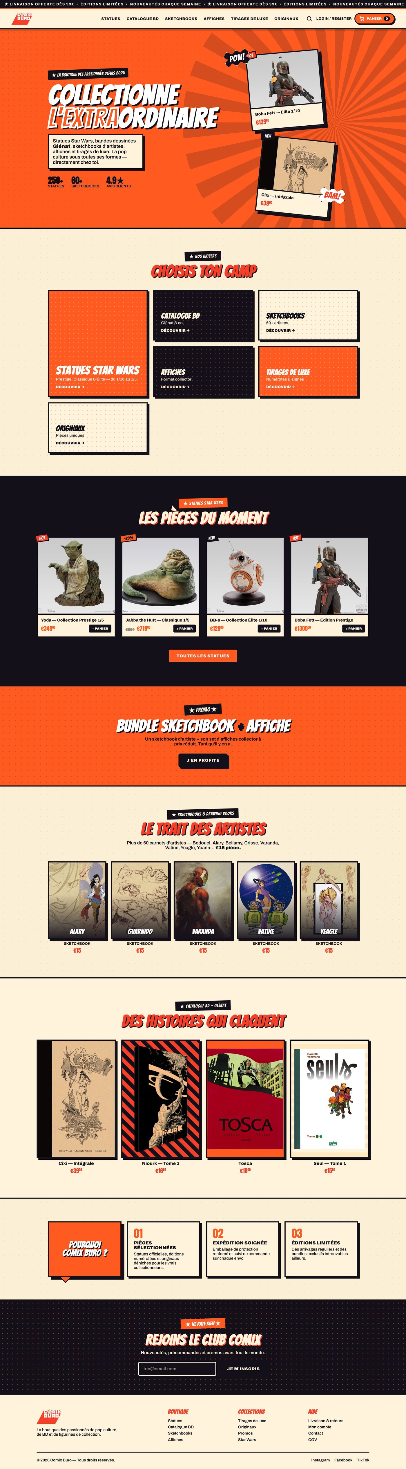 Comix Buro — la boutique repensée en bande dessinée